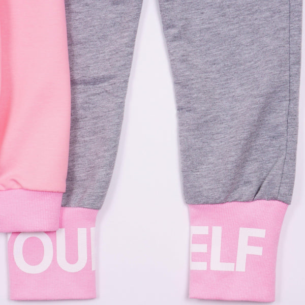 Girls' Yourself ' Pink/Grey Tracksuit (6-12y) - Clothes4Kids
