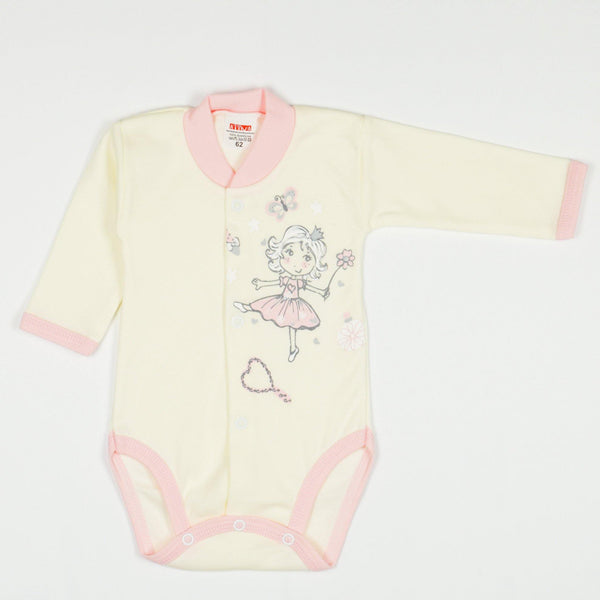 Newborn Baby Girl Long Sleeve Bodysuit Pink/Yellow (0-3m) - Clothes4Kids