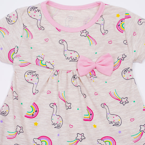 Girls' Dinosaur' Pink/Beige Summer Set (9m-3y) - Clothes4Kids