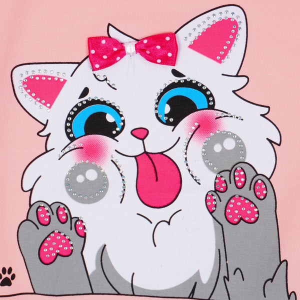 Girls' Meow Or Never' Cat' T-Shirt (9m-4y)
