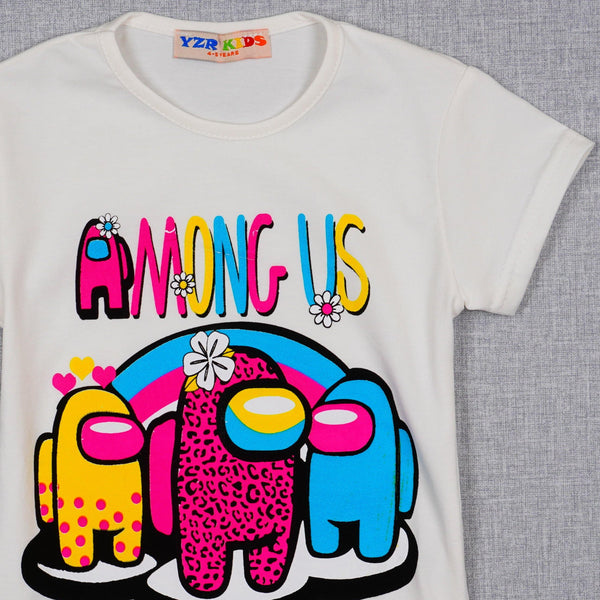 Girls' Among Us' Rainbow' Printed T-Shirt (4-7y) - Clothes4Kids