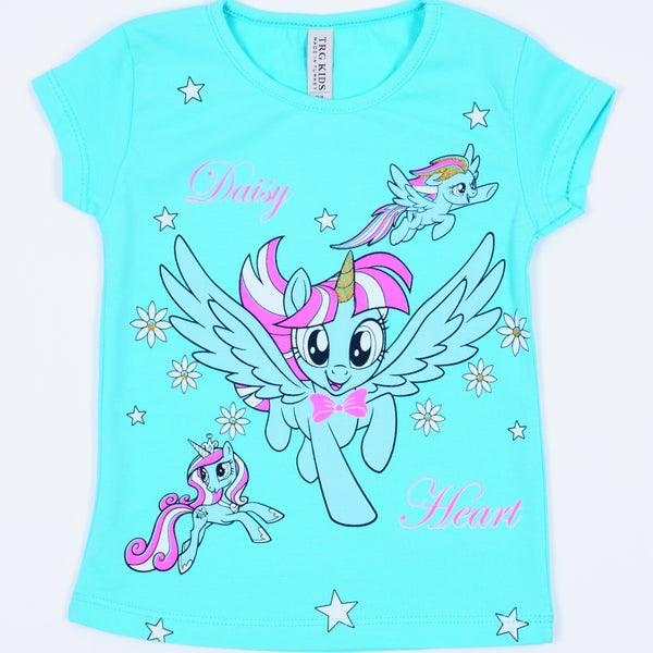 Girls' Pony ' Sea Blue/Yellow T-Shirt (1-5y)