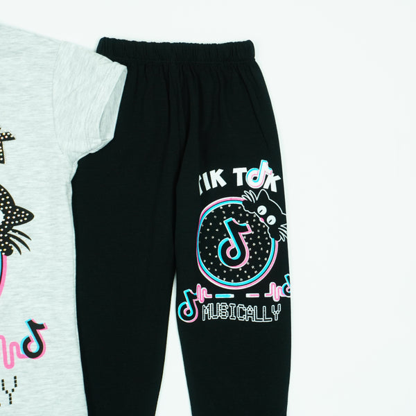 Girls'  Pink/Grey 2pcs Set (3-8y)