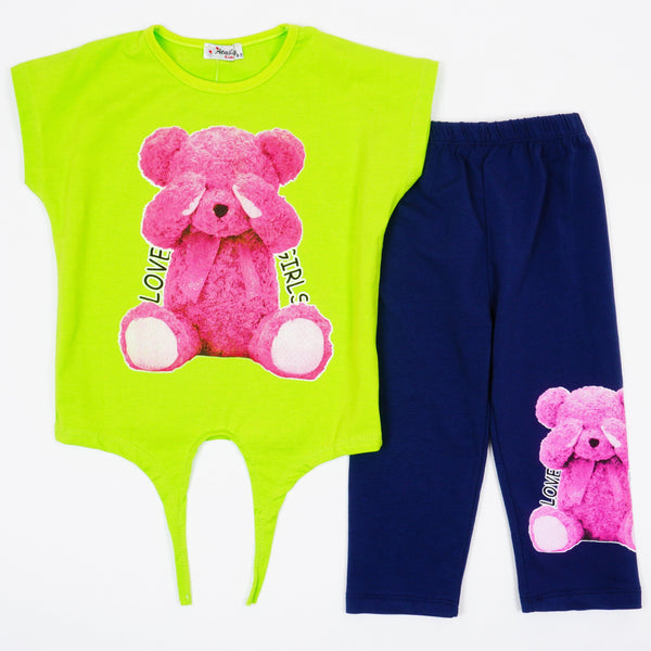 Girls' Teddy Bear' Printed Set *Last Size-152(11-12y)* - Clothes4Kids
