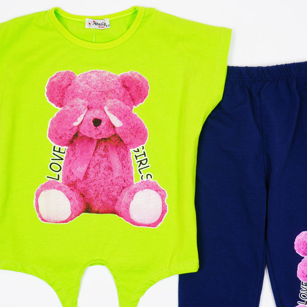 Girls' Teddy Bear' Printed Set *Last Size-152(11-12y)* - Clothes4Kids