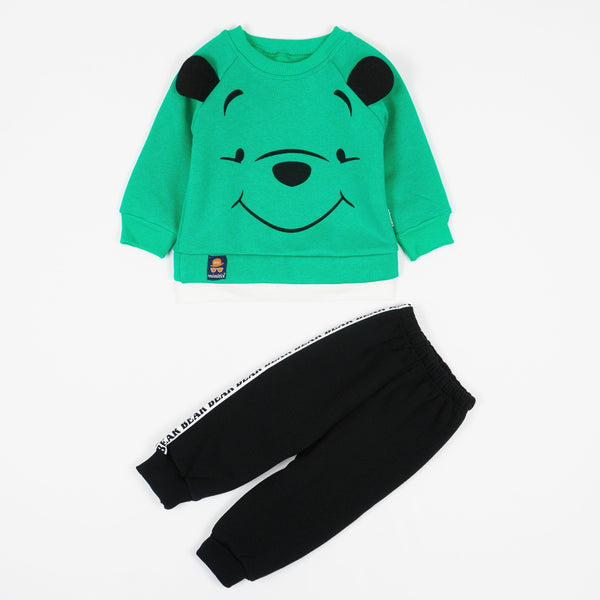 Baby Boy' Winnie-the-Pooh' Printed Winter Warm Green/Black Tracksuit (3-12m) - Clothes4Kids