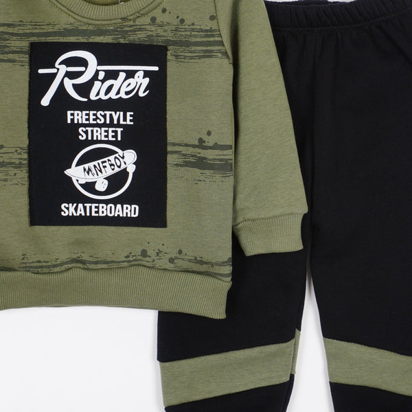 Boys' Rider Freestyl ' Winter Warm Khaki/Black Tracksuit *Last sizes-86(12-18m), 104(3-4yrs)* - Clothes4Kids