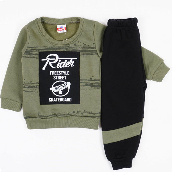 Boys' Rider Freestyl ' Winter Warm Khaki/Black Tracksuit *Last sizes-86(12-18m), 104(3-4yrs)* - Clothes4Kids