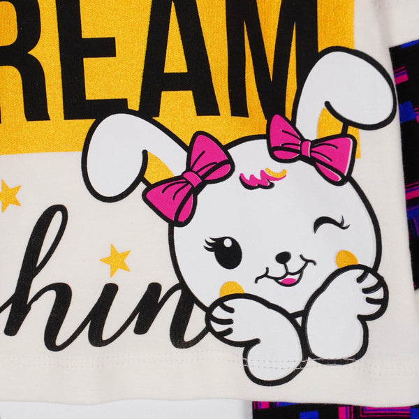 Girls' Believe Dream ' Bunny Printed Cream/Purple Set (9-24m) - Clothes4Kids