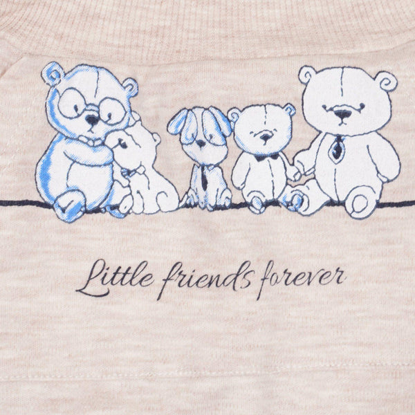 Baby 'Little Friends Forever' Teddy Bear Printed Light Beige Pants (0-12m) - Clothes4Kids