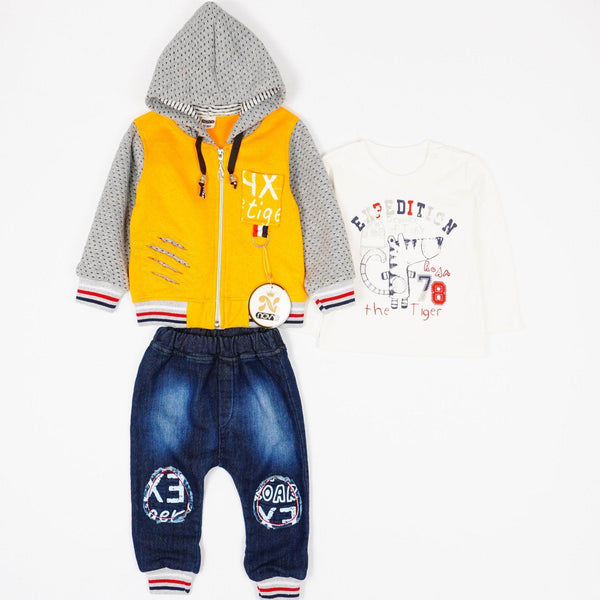 Baby Boy Tiger' Printed Yellow Set (6-18m) - Clothes4Kids