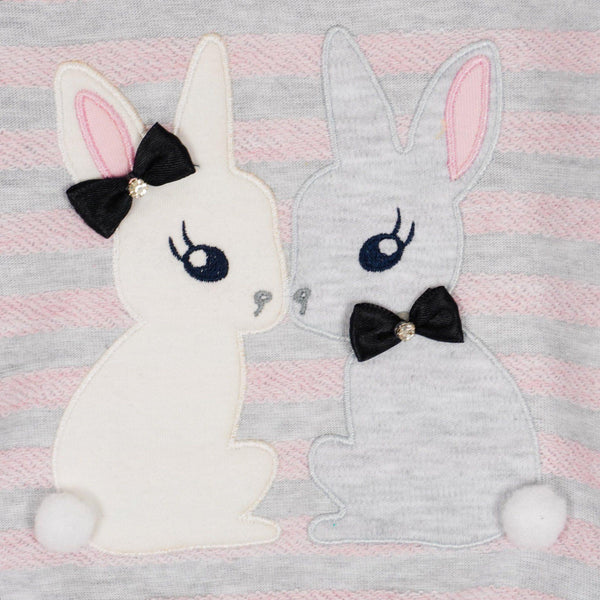 Baby Girl Love Bunny 'Grow With Me' Style Pink/Grey Set (0-6m) - Clothes4Kids