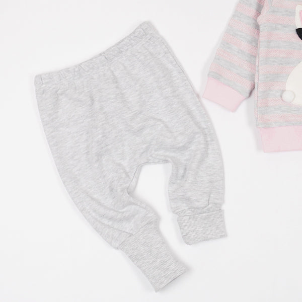 Baby Girl Love Bunny 'Grow With Me' Style Pink/Grey Set (0-6m) - Clothes4Kids