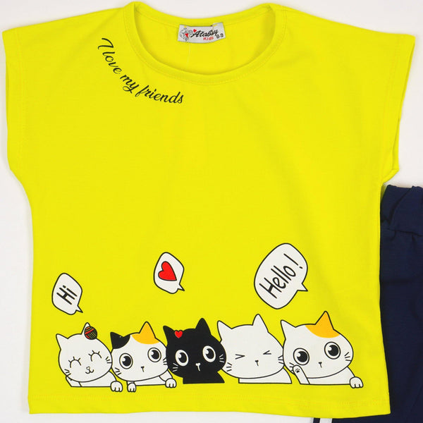 Girls' Hello' Cat' Set *Last sizes-146(10-11y),152(11-12y)* - Clothes4Kids