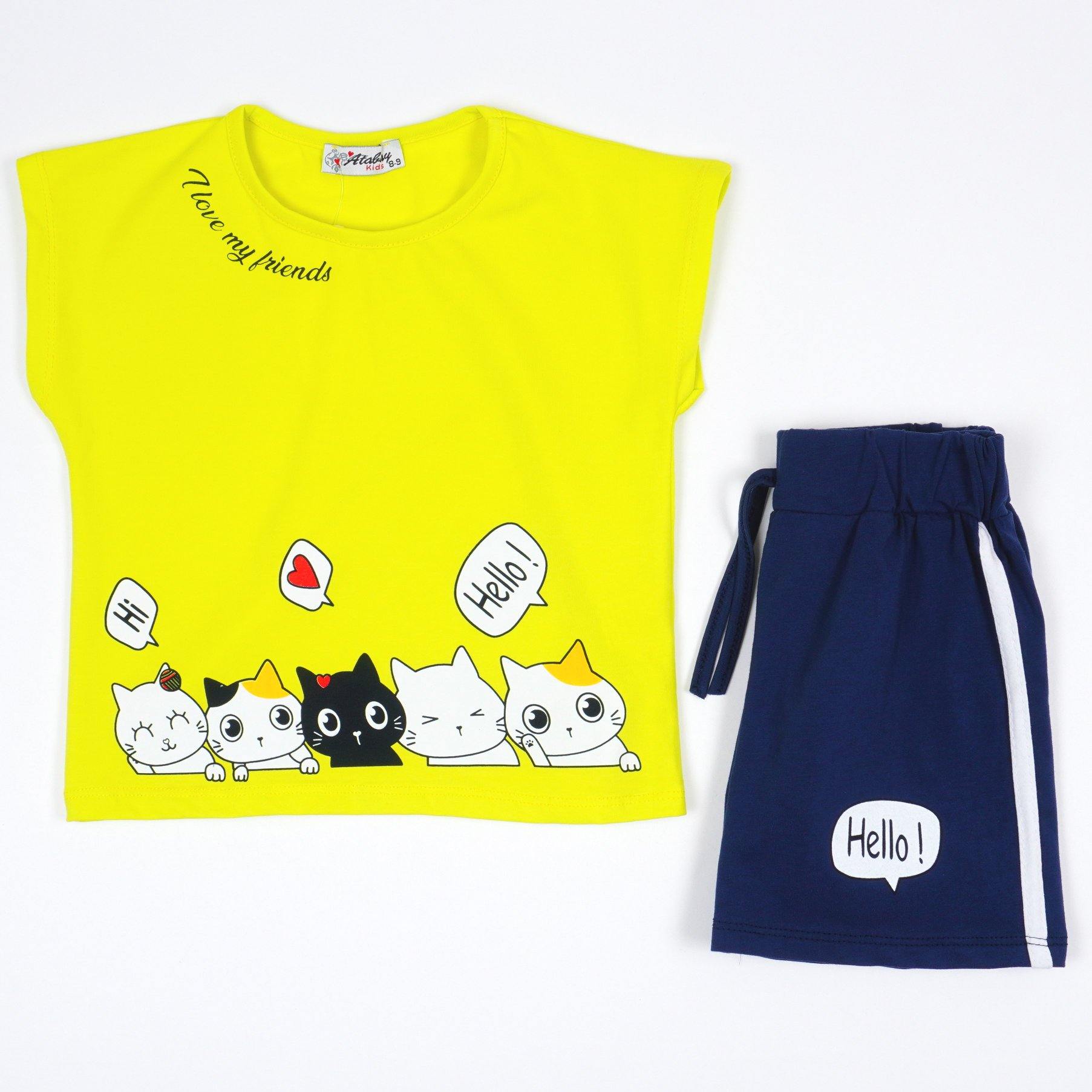 Girls' Hello' Cat' Set *Last sizes-146(10-11y),152(11-12y)* - Clothes4Kids
