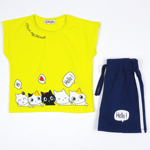 Girls' Hello' Cat' Set *Last sizes-146(10-11y),152(11-12y)* - Clothes4Kids