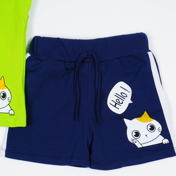 Girls' Hello' Cat' Printed Set (4-7y) - Clothes4Kids
