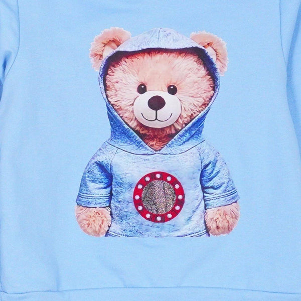 Girls' Teddy Bear' Printed Blue Set (4-13y) - Clothes4Kids