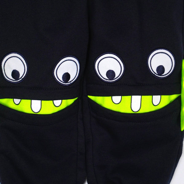Boys' Funny Monster Face' Navy Blue Joggers (9m-5y) - Clothes4Kids