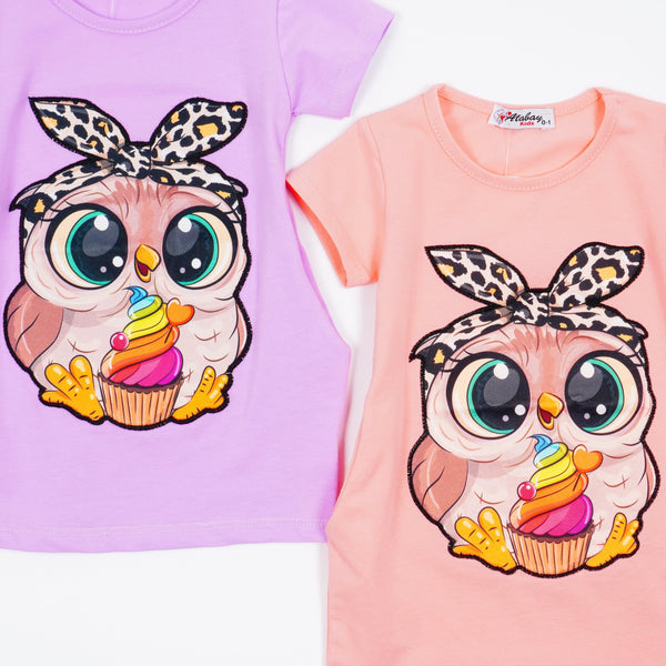 Girls' Little Owl' Short Sleeve Tunic (9m-4y) - Clothes4Kids