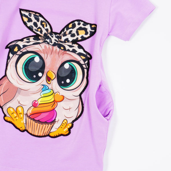 Girls' Little Owl' Short Sleeve Tunic (9m-4y) - Clothes4Kids