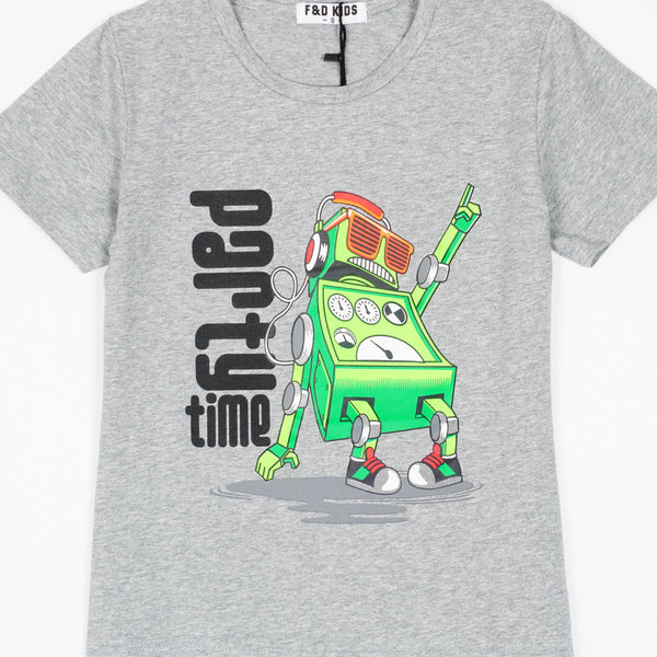 Boys' Party Time' Robot T-Shirt *Last sizes-128(7-8y),170(15-16y)* - Clothes4Kids