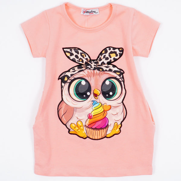 Girls' Little Owl' Short Sleeve Tunic (9m-4y) - Clothes4Kids