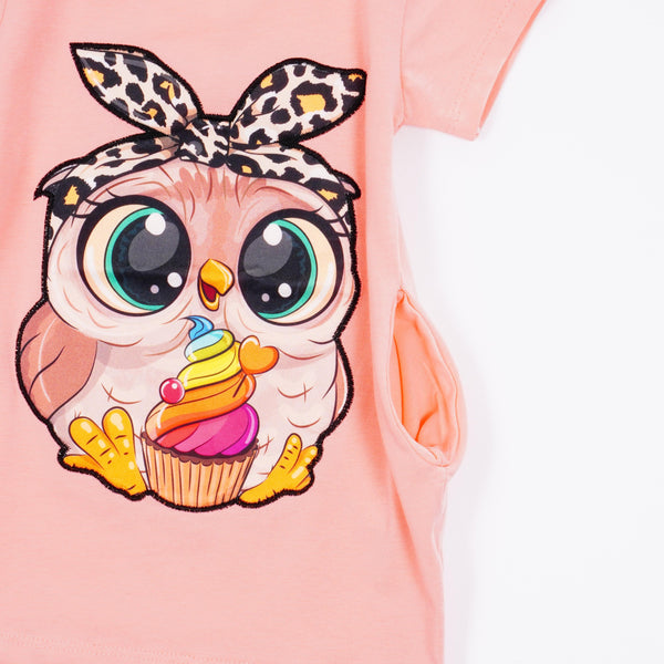 Girls' Little Owl' Short Sleeve Tunic (9m-4y) - Clothes4Kids