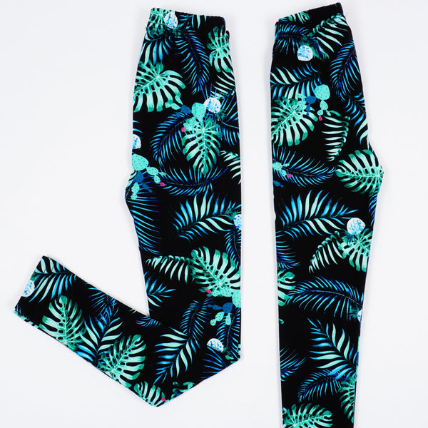 Girls' Tropical Leaves' Leggings (3-13y) - Clothes4Kids