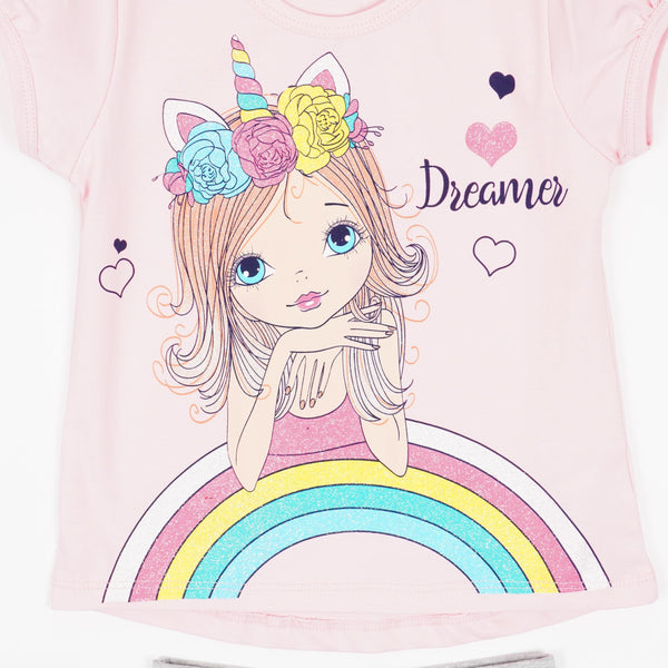 Girls' Dreamer' Unicorn Printed Summer Set *Last size-116(5-6y)* - Clothes4Kids