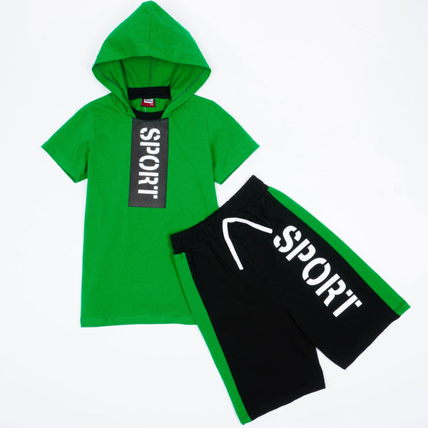 Boys' Sport ' Green/Black Set (4-11y) - Clothes4Kids