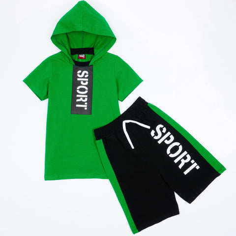 Boys' Sport ' Green/Black Set (4-11y) - Clothes4Kids