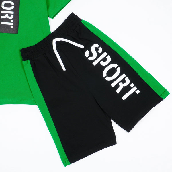 Boys' Sport ' Green/Black Set (4-11y) - Clothes4Kids