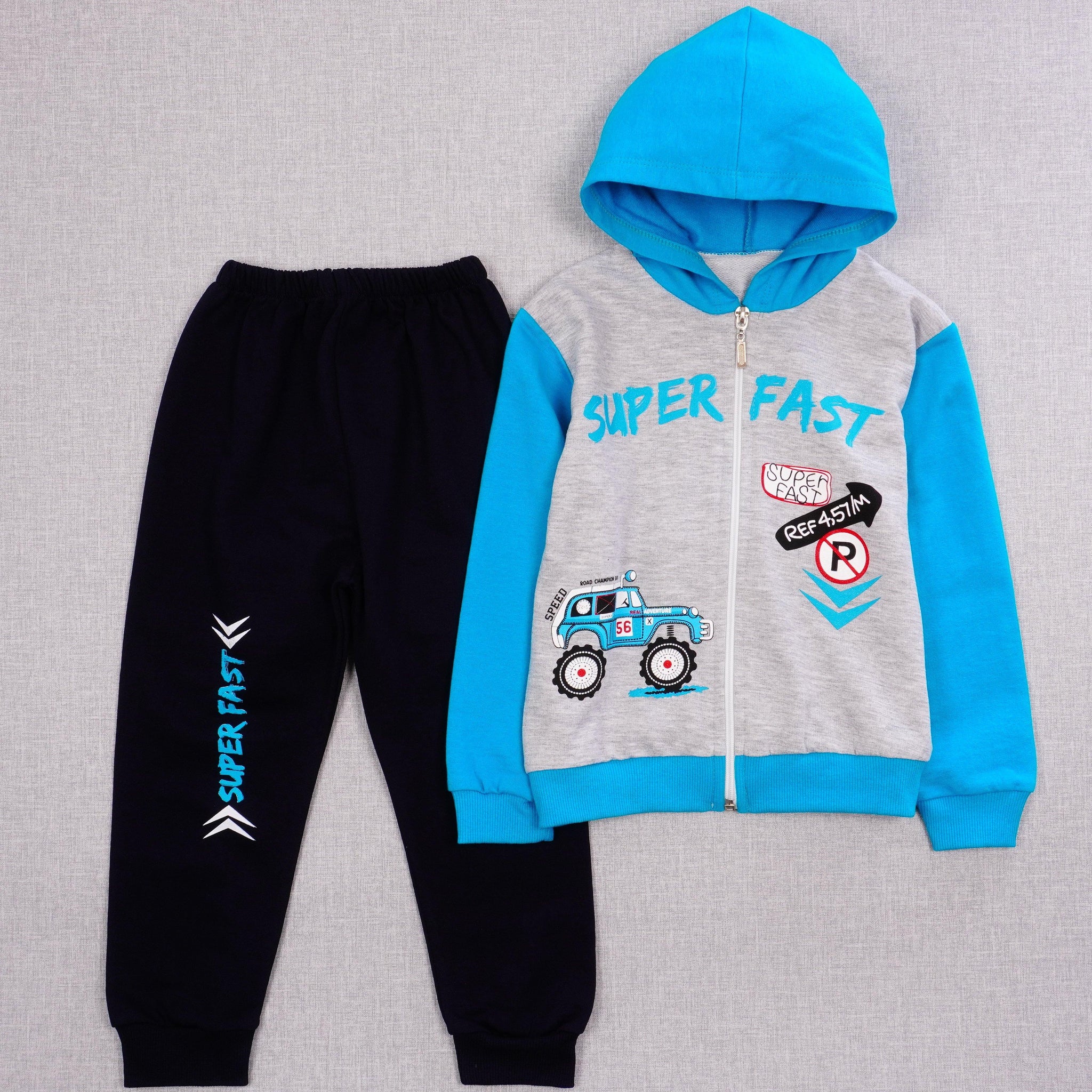 Boys' Super Fast Car' Printed Tracksuit (1-3y) - Clothes4Kids