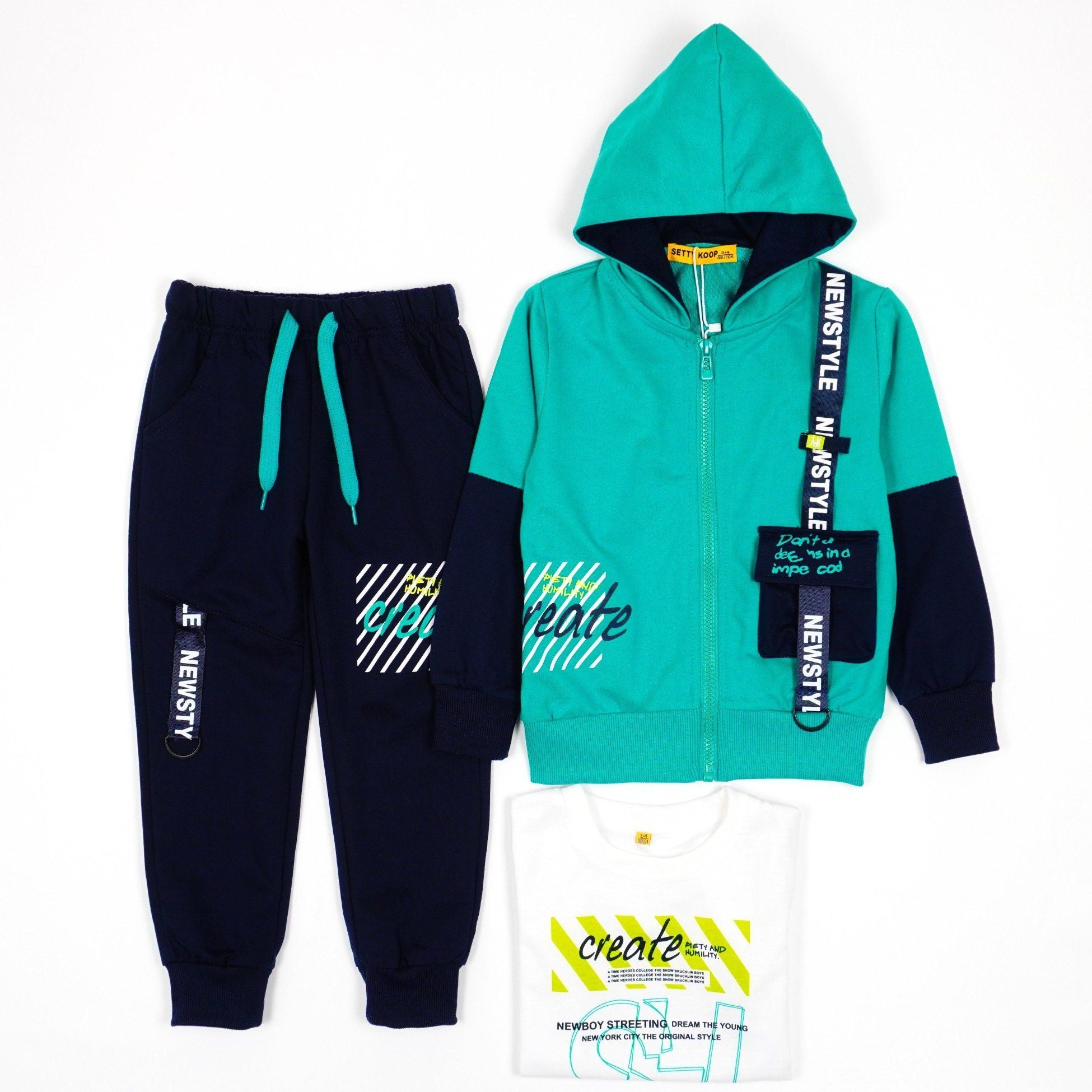 Boys' New Style' Ocean Blue/Navy Blue Set (3-6y) - Clothes4Kids