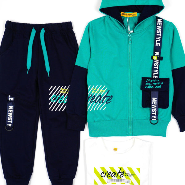 Boys' New Style' Ocean Blue/Navy Blue Set (3-6y) - Clothes4Kids