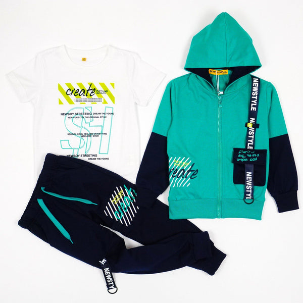 Boys' New Style' Ocean Blue/Navy Blue Set (3-6y) - Clothes4Kids