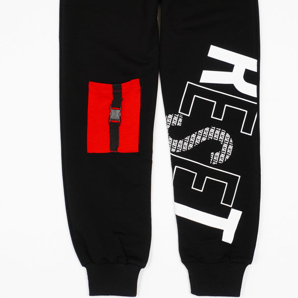 Boys' Reset' Printed Black/Red Tracksuit (8-13y) - Clothes4Kids