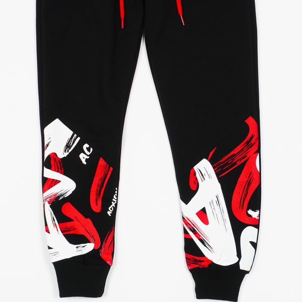 Boys' Graffiti' Printed Black/Red/White Tracksuit (8-14y) - Clothes4Kids