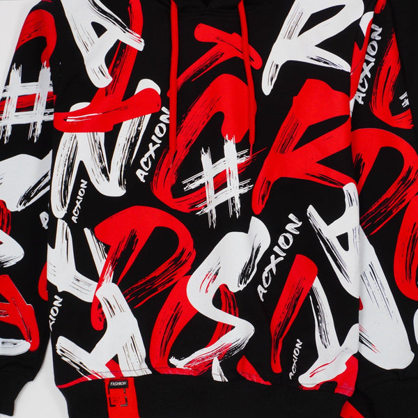 Boys' Graffiti' Printed Black/Red/White Tracksuit (8-14y) - Clothes4Kids