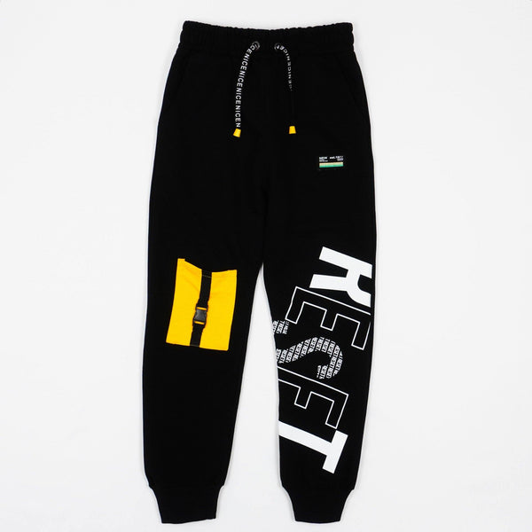 Boys' Reset' Printed Black/Yellow Tracksuit (4-8y) - Clothes4Kids