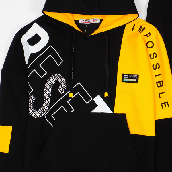 Boys' Reset' Printed Black/Yellow Tracksuit (4-8y) - Clothes4Kids