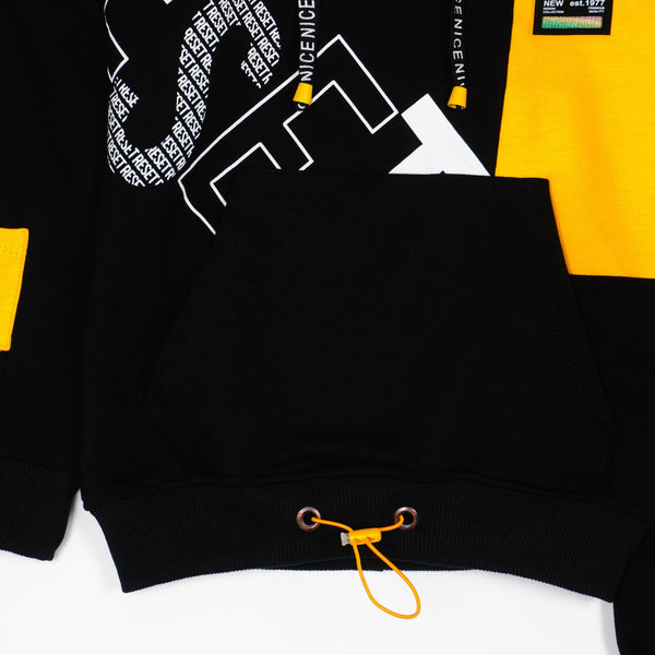 Boys' Reset' Printed Black/Yellow Tracksuit (4-8y) - Clothes4Kids