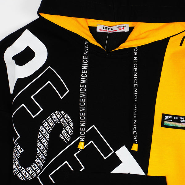 Boys' Reset' Printed Black/Yellow Tracksuit (4-8y) - Clothes4Kids