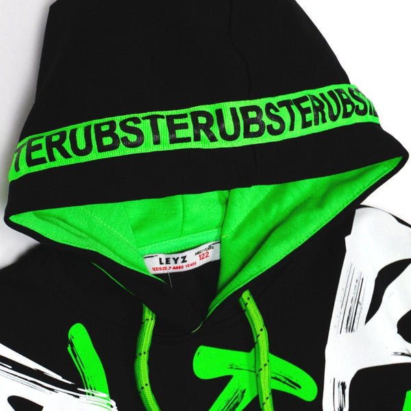 Boys' Graffiti' Printed Black/Green/White Tracksuit (8-13y) - Clothes4Kids