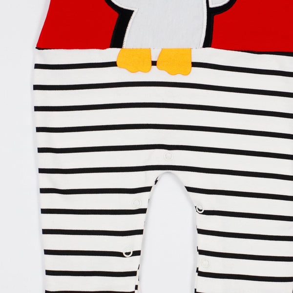 Baby Sleepsuit Penguin Printed Red 2pcs Set (6-12m) - Clothes4Kids