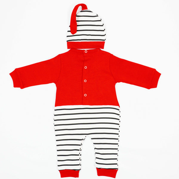Baby Sleepsuit Penguin Printed Red 2pcs Set (6-12m) - Clothes4Kids