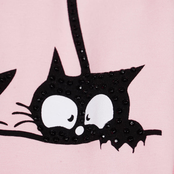 Girls' Meow' Cat' Printed Long Sleeve Dress (9m-7y) - Clothes4Kids