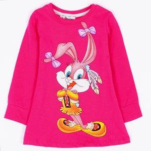 Girls' Babs Bunny' Printed Long Sleeve Pink/Cream Top (9m-3y) - Clothes4Kids
