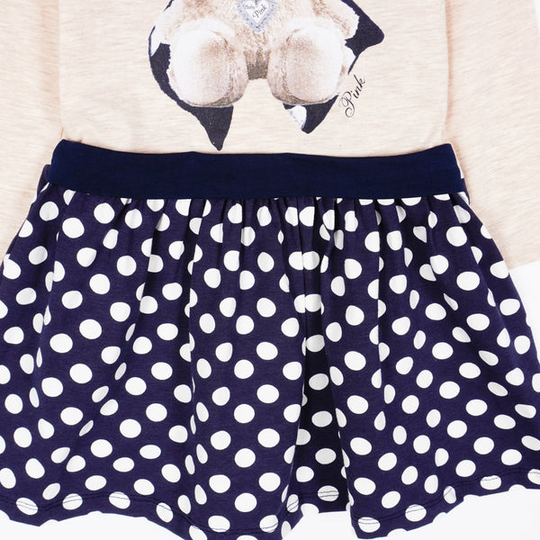 Girls' Teddy Bear' Printed Polka Dot Dress *Last size: 98(2-3y)*